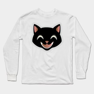 Black Cat Smile Long Sleeve T-Shirt